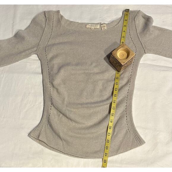 Inhabit Womens Cashmere Sweater Size M Gray Pullover Crew Neck Hi-Low Hem Casual - Picture 4 of 8